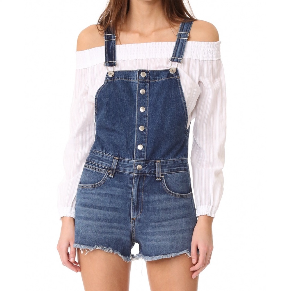 Rag & Bone/JEAN Lou Denim Short Overalls XS